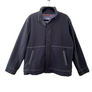 North Face Sherpa Lined Jacket Men's Large Cotton Blend Dark Gray Heavy Zipper